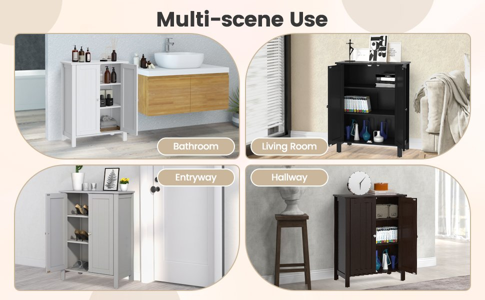 2-Door Bathroom Floor Storage Cabinet Space Saver Organizer - Costway for Maximizing Small Bathroom Space Insights on the Costway Organizer