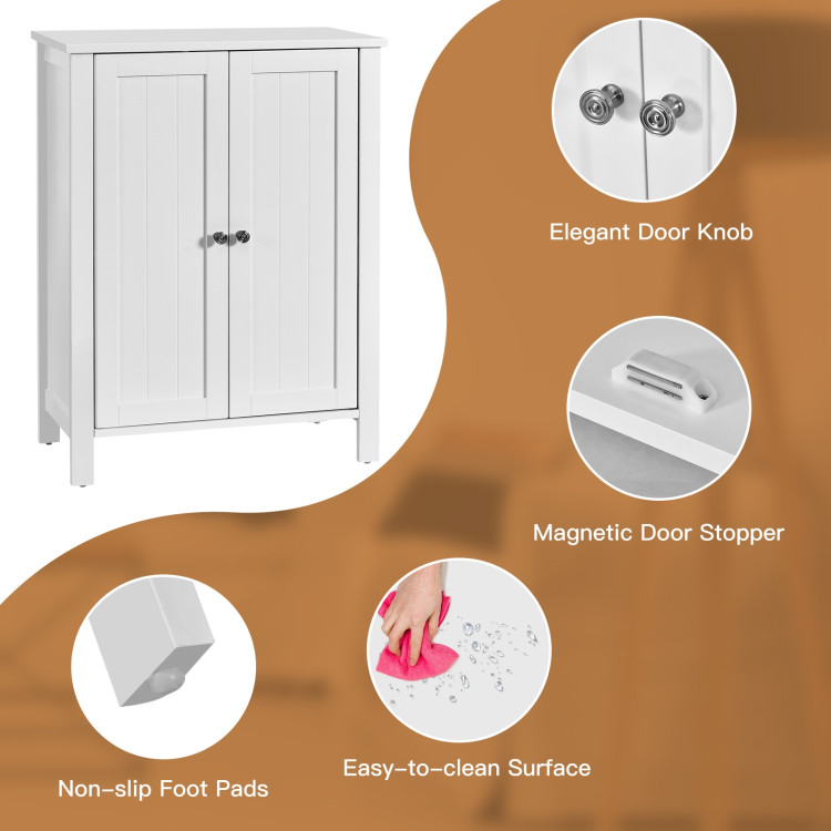 2-Door Bathroom Floor Storage Cabinet Space Saver Organizer - Costway within Maximizing Small Bathroom Space Insights on the Costway Organizer