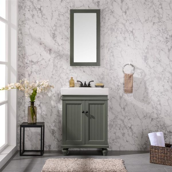 24" Pewter Green Sink Vanity - Traditional - Bathroom Vanities And Sink ... inside The Monroe Bathroom Vanity, Single Sink, 24", Pewter Green, Freestanding