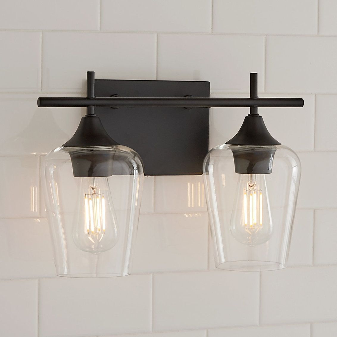3 Light Black Bathroom Vanity Light Fixture Modern Wall Sconces With ... regarding Albany 3-Light Black Bath Bar