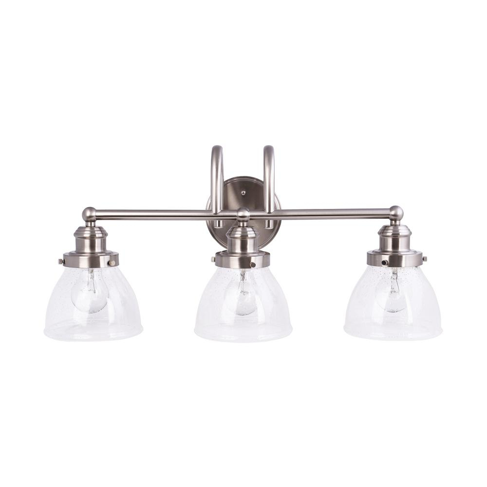 3-Light Brushed Nickel Vanity Bath Light With Glass Shades-20359-000 ... intended for Illuminating Your Space A Guide to the Aliana 3-Light Brushed Nickel Vanity