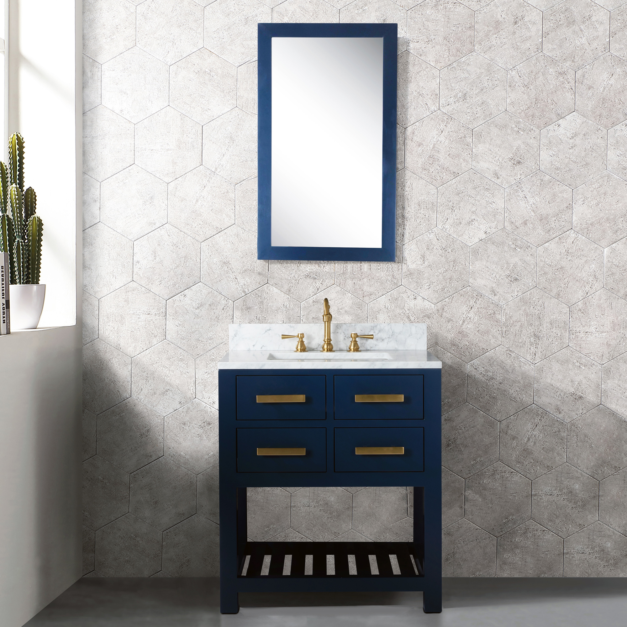 30" Monarch Blue Single Sink Bathroom Vanity pertaining to The Ezra Bathroom Vanity, Monarch Blue, 30", Single Sink, Freestanding