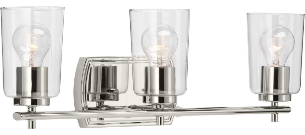 Adley 3 Light Bath & Vanity In Polished Nickel (P300156-104 ... with Adley One Light Bath And Vanity, Brushed Nickel