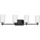Adley Collection Four-Light Matte Black Etched Opal Glass New ... within Adley Collection 3-Light Bath And Vanity, Black