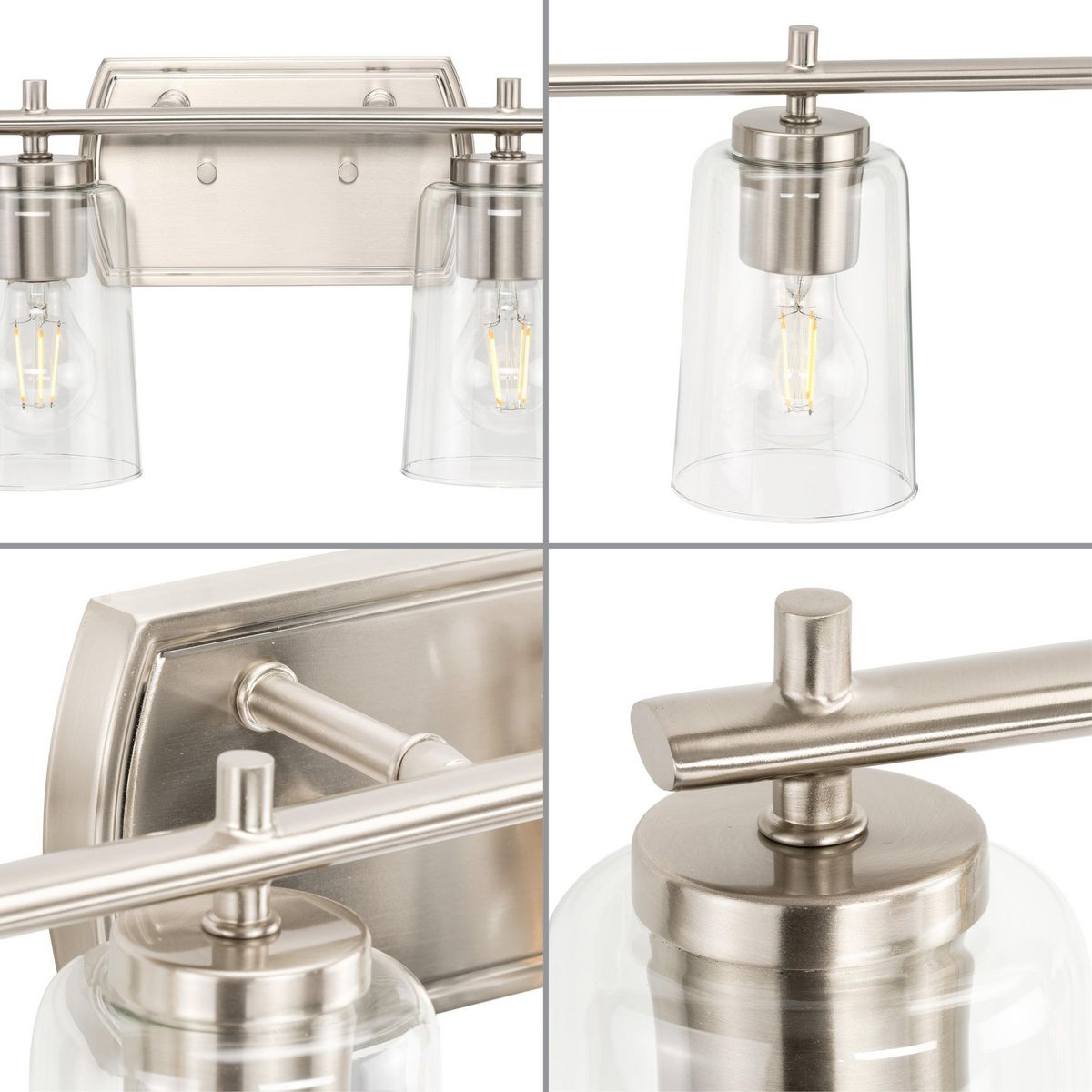 Adley Collection Six-Light New Traditional Brushed Nickel Clear Glass ... pertaining to Troubleshooting Common Issues with Adley Collection Vanity Lights