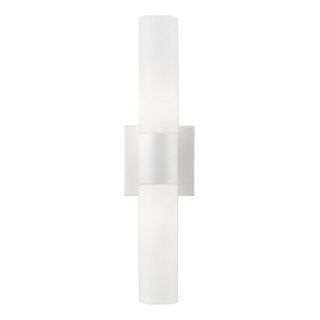 Aero 2 Light White With Brushed Nickel Accent Ada Vanity Sconce ... throughout Aero 2 Light White With Brushed Nickel Accent Ada Vanity Sconce