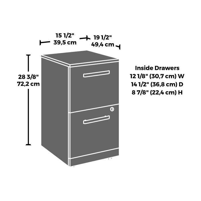 Affirm 2-Drawer Pedestal File Cabinet Noble Elm (427437) - Sauder with regard to Organizing Your Workspace The Benefits of an Affirm Lateral File Noble Elm