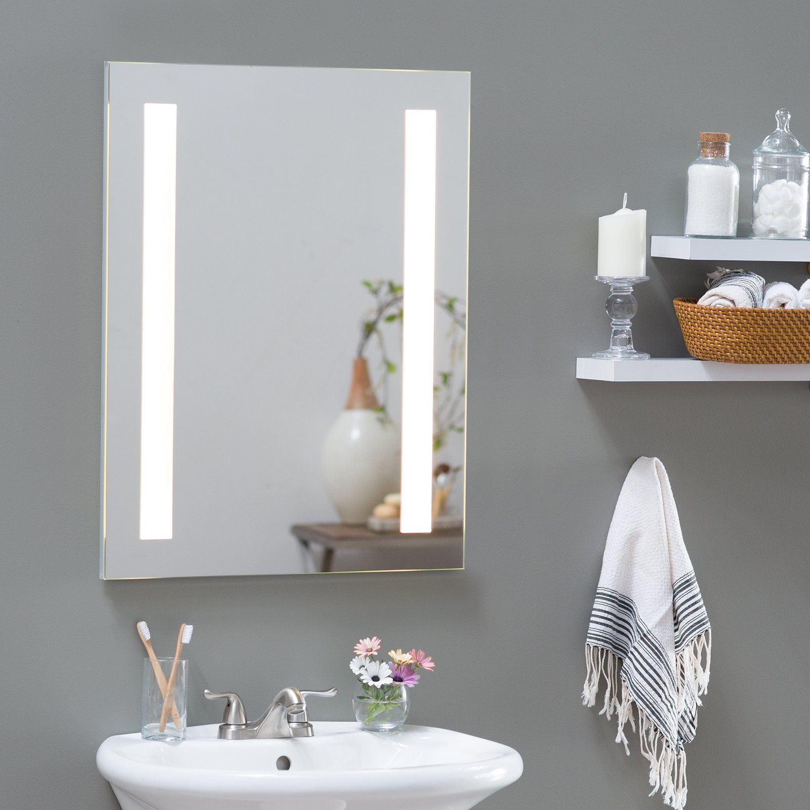 Afina Illume Backlit Led Medicine Cabinet | Www.hayneedle.com | Glass ... regarding Afina Led Bath Lighting Collection