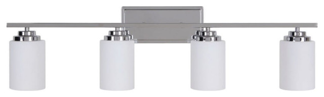 Albany 4-Light Bathroom Vanity Light In Chrome, 35.000 - Transitional ... inside Albany 4-Light Black Bath Bar