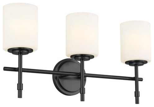 Ali 3 Light Bathroom Vanity Light, Black - Transitional - Bathroom ... for Creating a Spa-Like Atmosphere Using the Ali 1 Light Black Vanity Light