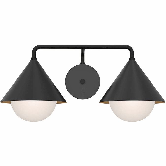 Alora Mood Vl485221Mbop Remy Modern Matte Black 2-Light Bathroom Vanity ... pertaining to A Practical Guide to Choosing the Right Vanity Lighting