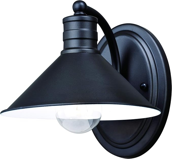 Amazon.com: Akron 8-In Satin Nickel Farmhouse Barn Wall Sconce, 1 Light ... inside How to Choose the Right Light Bulbs for Your Akron Vanity