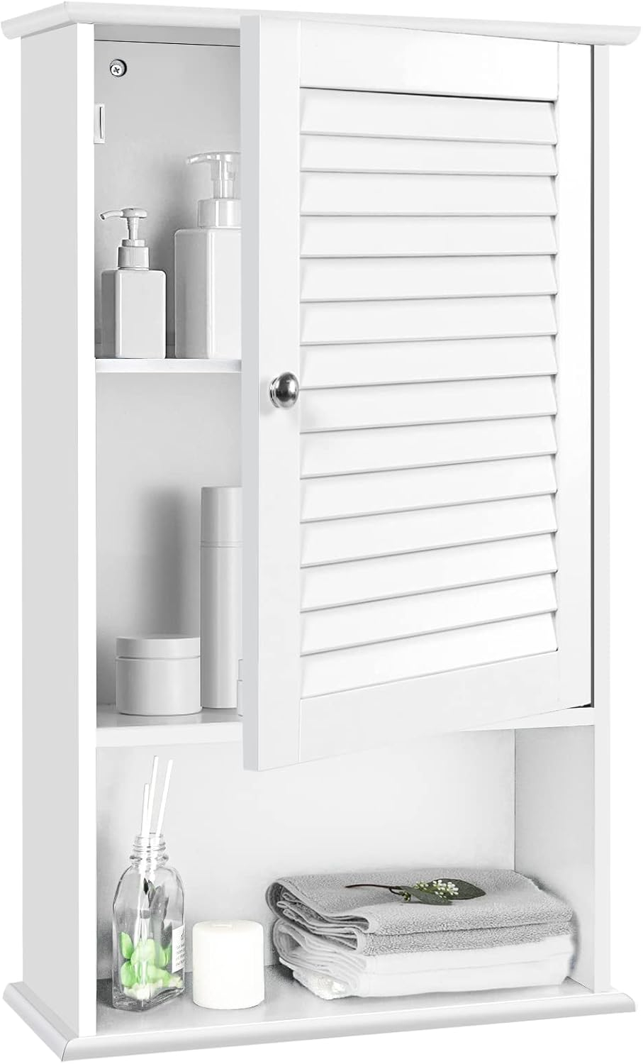 Amazon.com: Costway Bathroom Wall Cabinet, Large Capacity Storage ... within Costway Bathroom Wall Cabinet Mirror Door Cupboard Storage Wood Shelf Brown