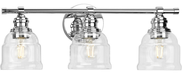 Ambrose Collection 21" 3-Light Polished Chrome Clear Glass Bath Vanity ... within A Guide to Choosing the Perfect Ambrose Collection Fixture for Your Bathroom