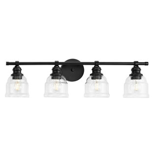 Ambrose Collection 29" 4-Light Matte Black Clear Glass Bath Vanity ... with The Anatomy of a Perfect Bathroom Vanity Light Unpacking the Ambrose Collection