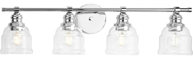 Ambrose Collection 29" 4-Light Polished Chrome Clear Glass Bath Vanity ... with regard to The Anatomy of a Perfect Bathroom Vanity Light Unpacking the Ambrose Collection