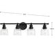 Ambrose Collection Four-Light Matte Black Clear Glass Vanity Light - 29 ... pertaining to Ambrose Collection 21" 3-Light Matte Black Clear Glass Bath Vanity Light