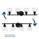 Ambrose Collection Four-Light Matte Black Clear Glass Vanity Light - 29 ... within Ambrose Collection 29" 4-Light Matte Black Clear Glass Bath Vanity Light