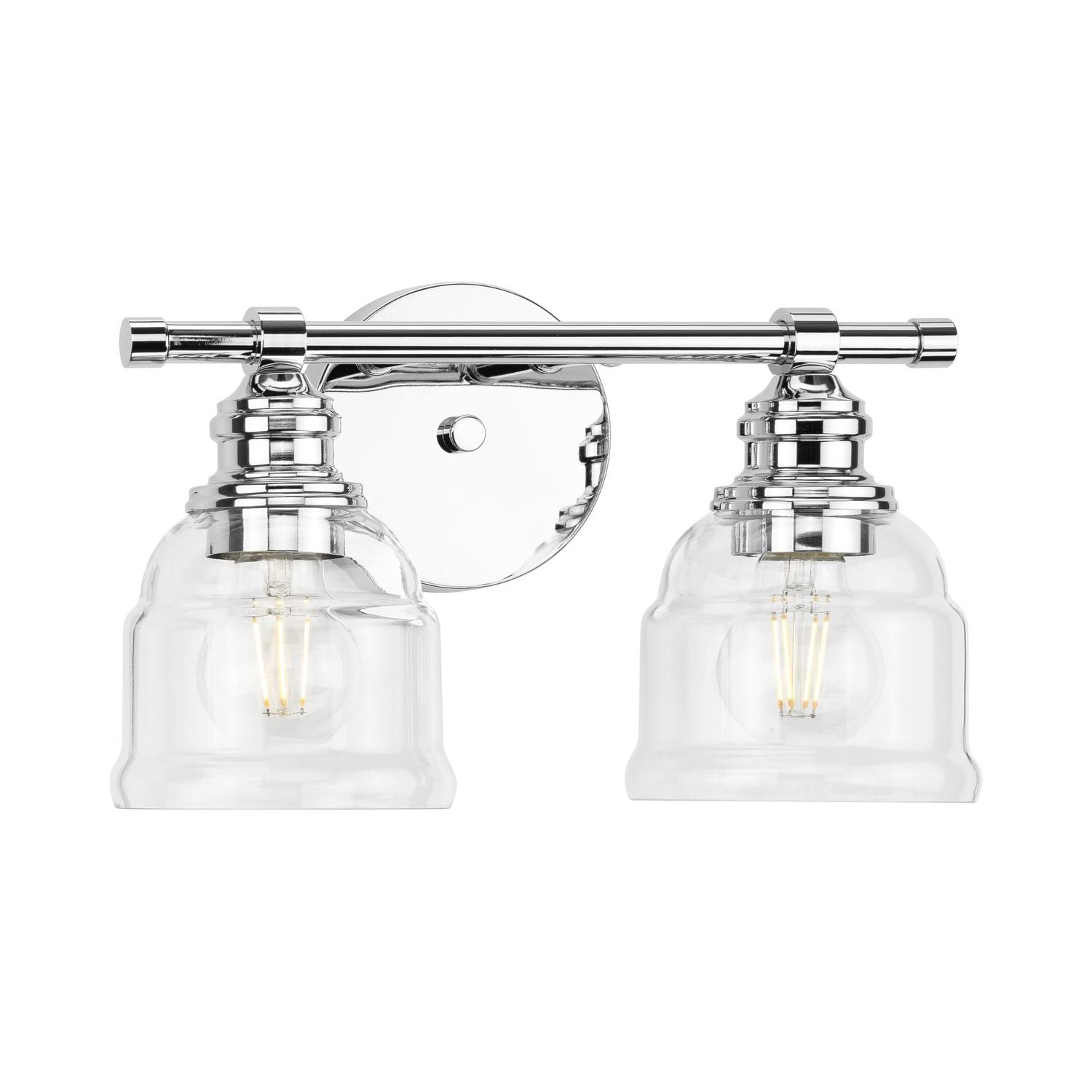 Ambrose Collection Two-Light Farmhouse Polished Chrome Clear Glass Bath ... throughout The Anatomy of a Perfect Bathroom Vanity Light Unpacking the Ambrose Collection