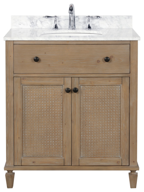 Annie 30" Bathroom Vanity, Weathered Fir Finish - Tropical - Bathroom ... inside Creating a Spa-Like Retreat with a Stylish Bathroom Vanity