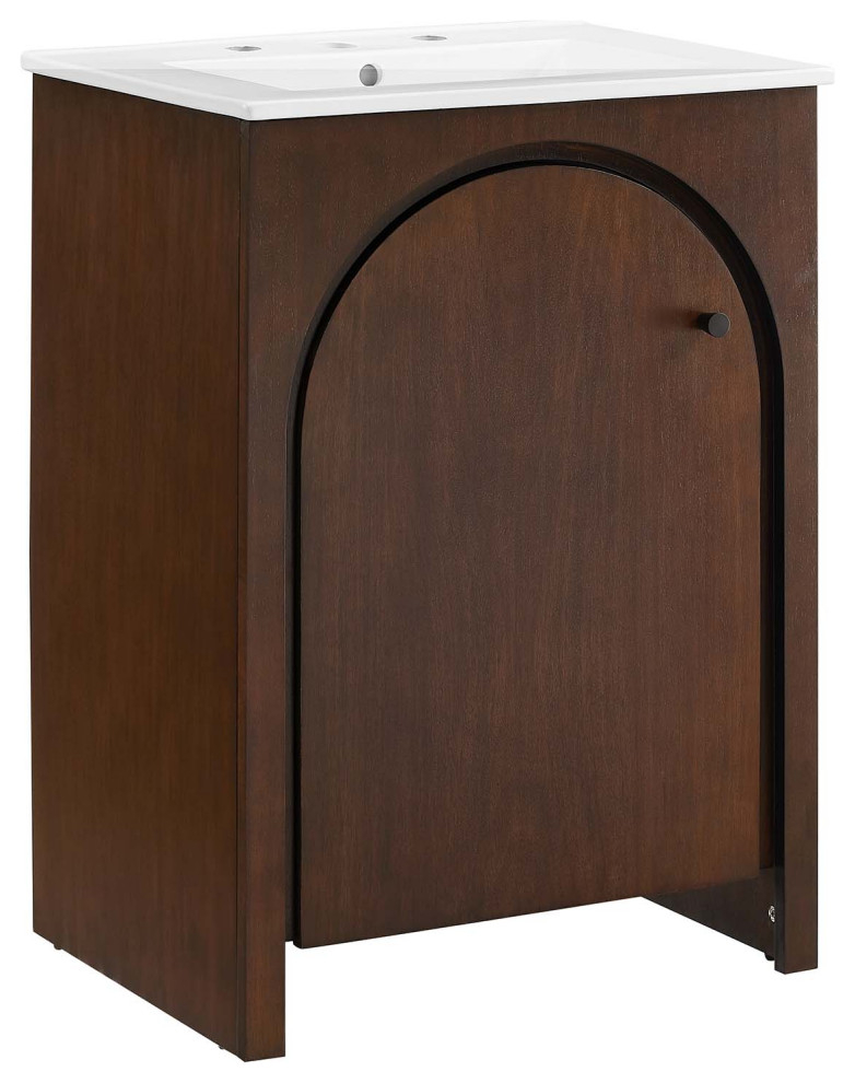 Appia 24" Bathroom Vanity - Walnut White - Transitional - Bathroom ... within Nelson 24" Walnut Vanity The Details You Need to Know Before You Decide