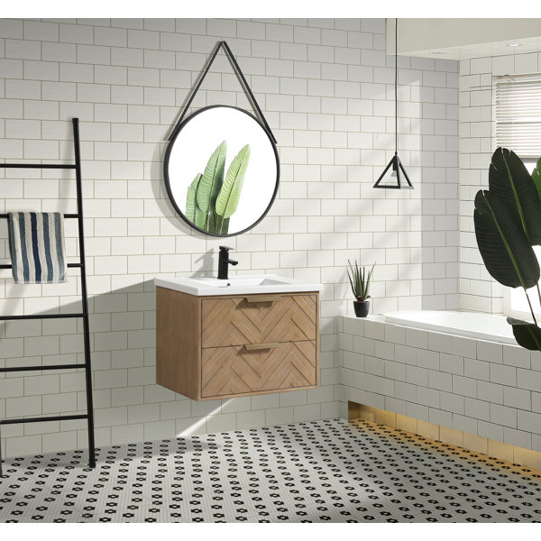 Ari Kitchen & Bath 30" Floating Bathroom Vanity Weathered Fir & Reviews ... within Creating a Spa-Like Retreat with a Stylish Bathroom Vanity