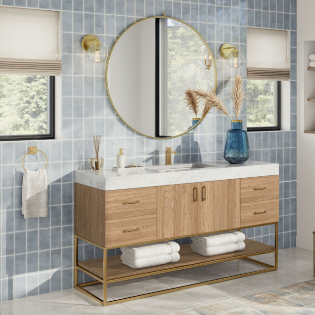 Bahia Bath Vanity, 60" - Contemporary - Bathroom Vanities And Sink ... inside Unveiling the Allure of the Bahia Bath Vanity Oak 24 Inch