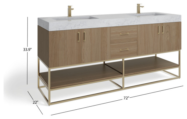 Bahia Bath Vanity, 72" - Contemporary - Bathroom Vanities And Sink ... for Freestanding Bahia Vanities A Guide to Maximizing Space and Style