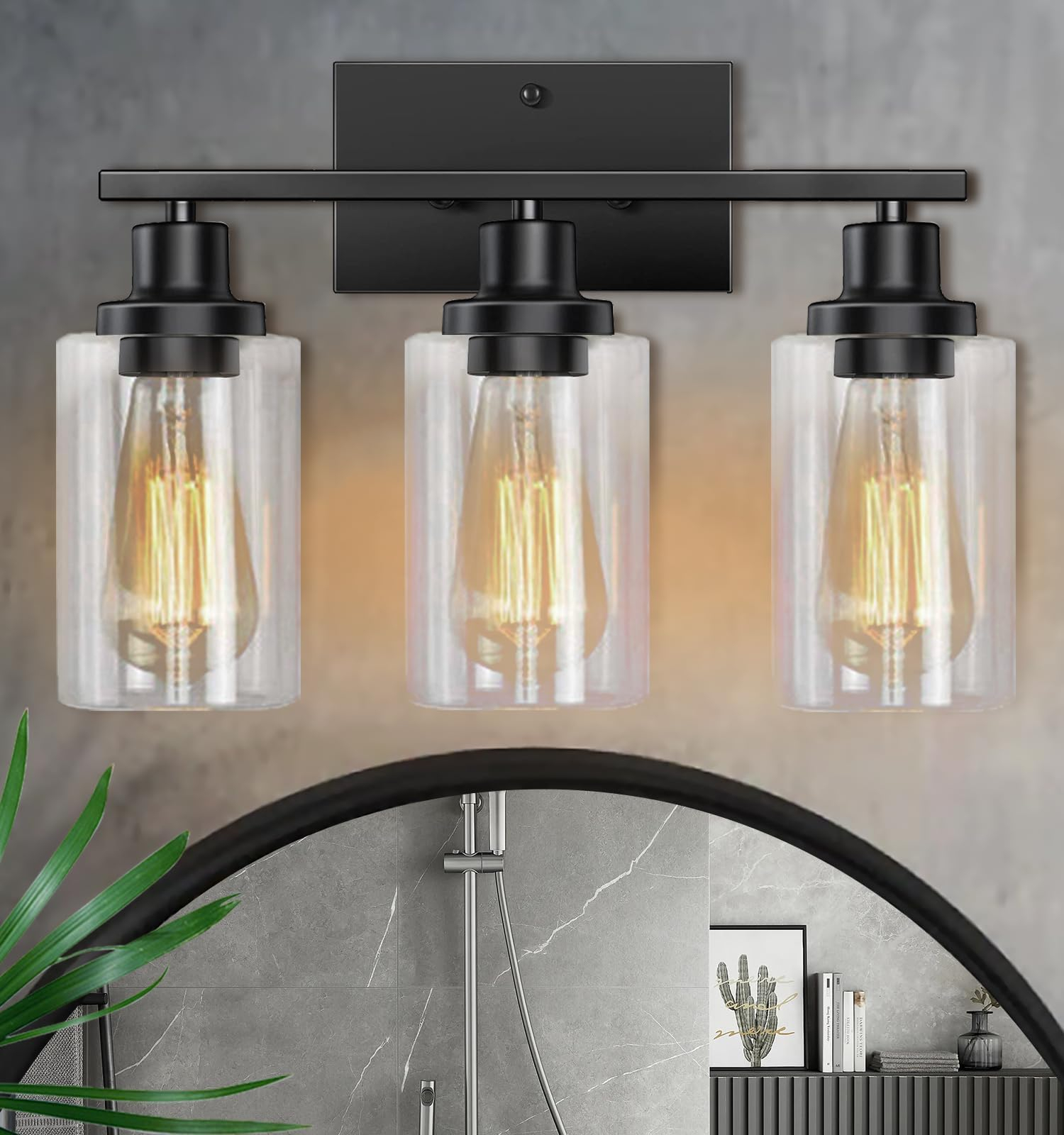 Bathroom Light Fixtures, 3 Light Brushed Nickel Bathroom Vanity Light ... inside Clear Glass Chronicles Understanding Light Diffusion with the Aiken Collection