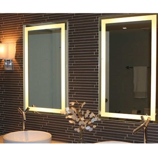 Bathroom Mirror - Illume Led Backlit Rectangle Mirror By Afina ... throughout Afina Led Bath Lighting Collection
