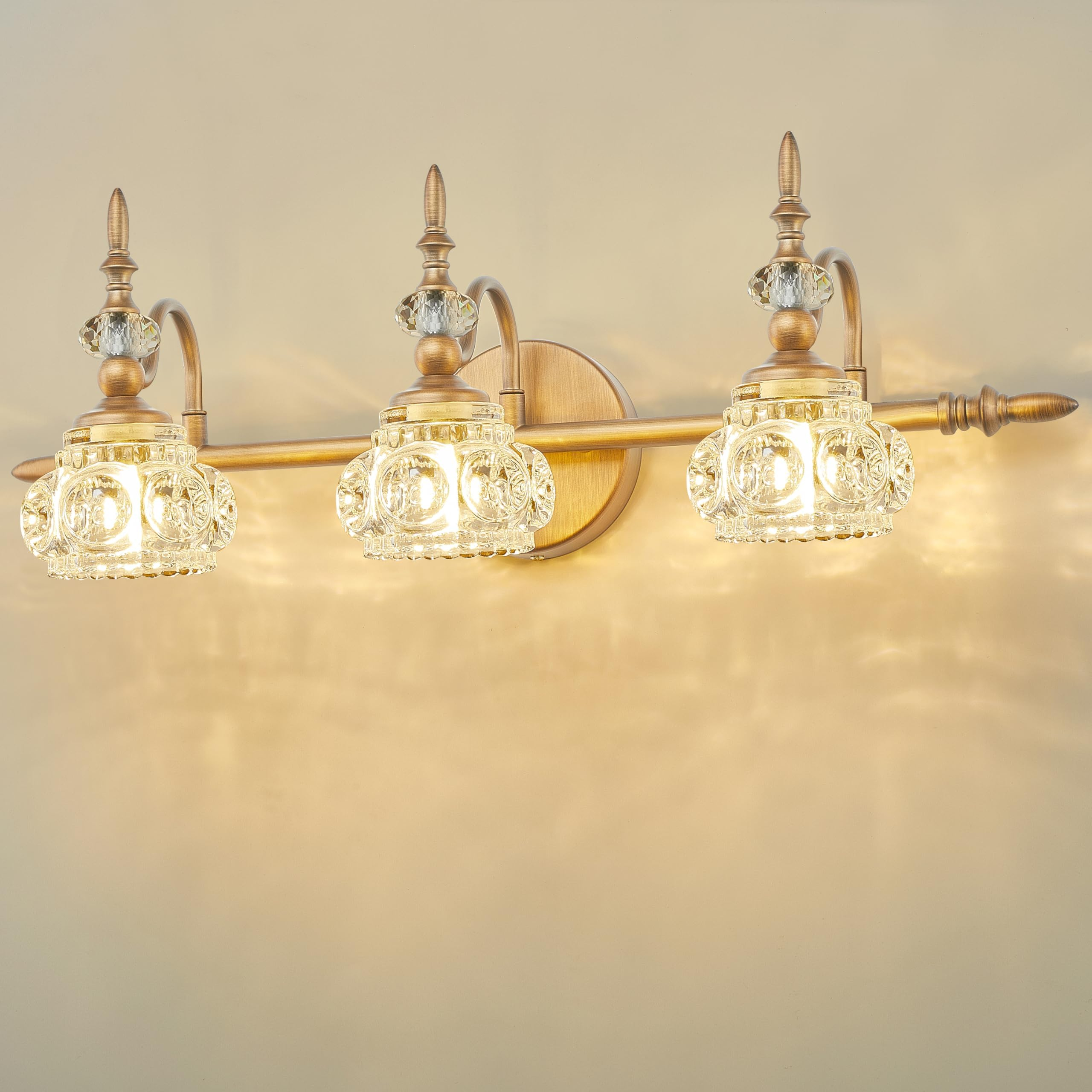 Bathroom Vanity Lights, Antique Brass Gold Bathroom Light Fixtures Over ... with regard to Illuminating Your Space A Deep Dive into the Aiken 4-Light Vanity Light