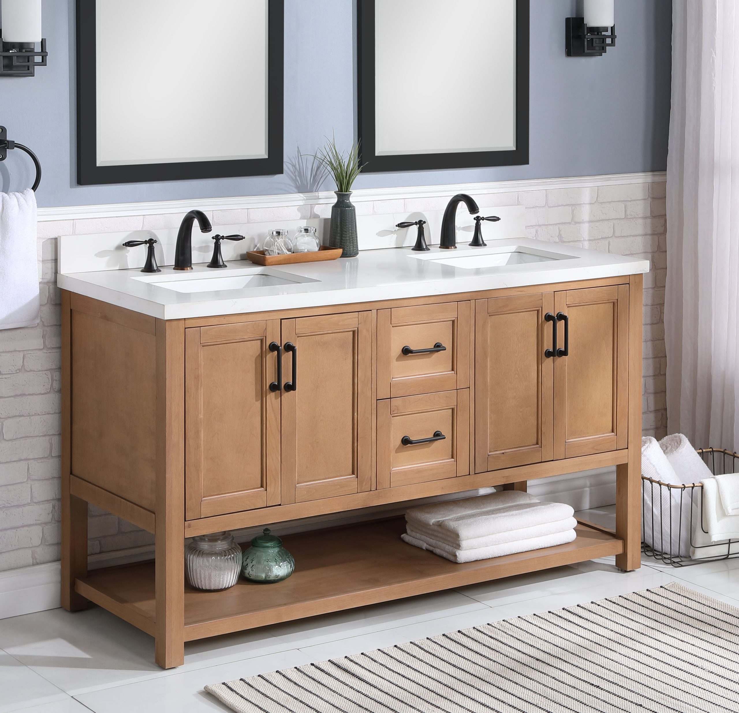 Bathroom Vanity Natural Wood - Rispa pertaining to Bailey 19" Modern Natural Oak-Light Bathroom Vanity