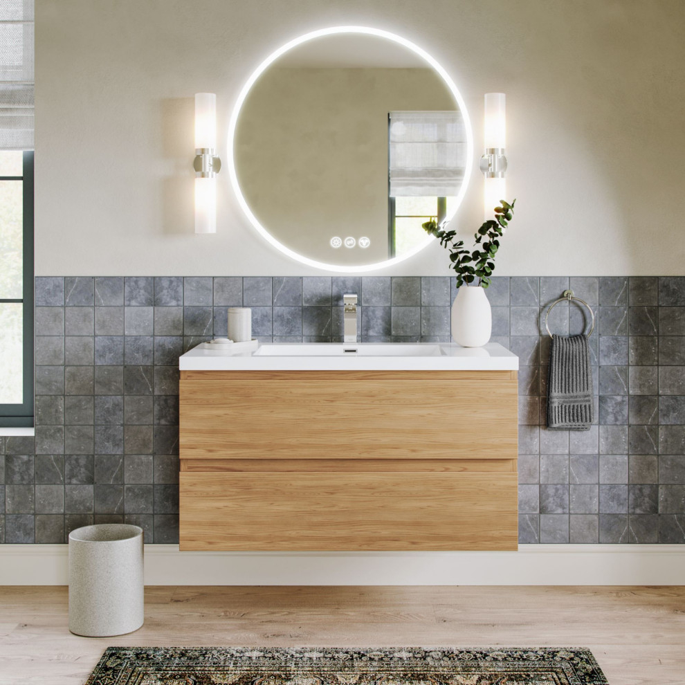 Beacon Bath Vanity, 42" - Modern - Bathroom Vanities And Sink Consoles ... pertaining to Choosing the Right Bathroom Vanity Materials White Oak's Advantages