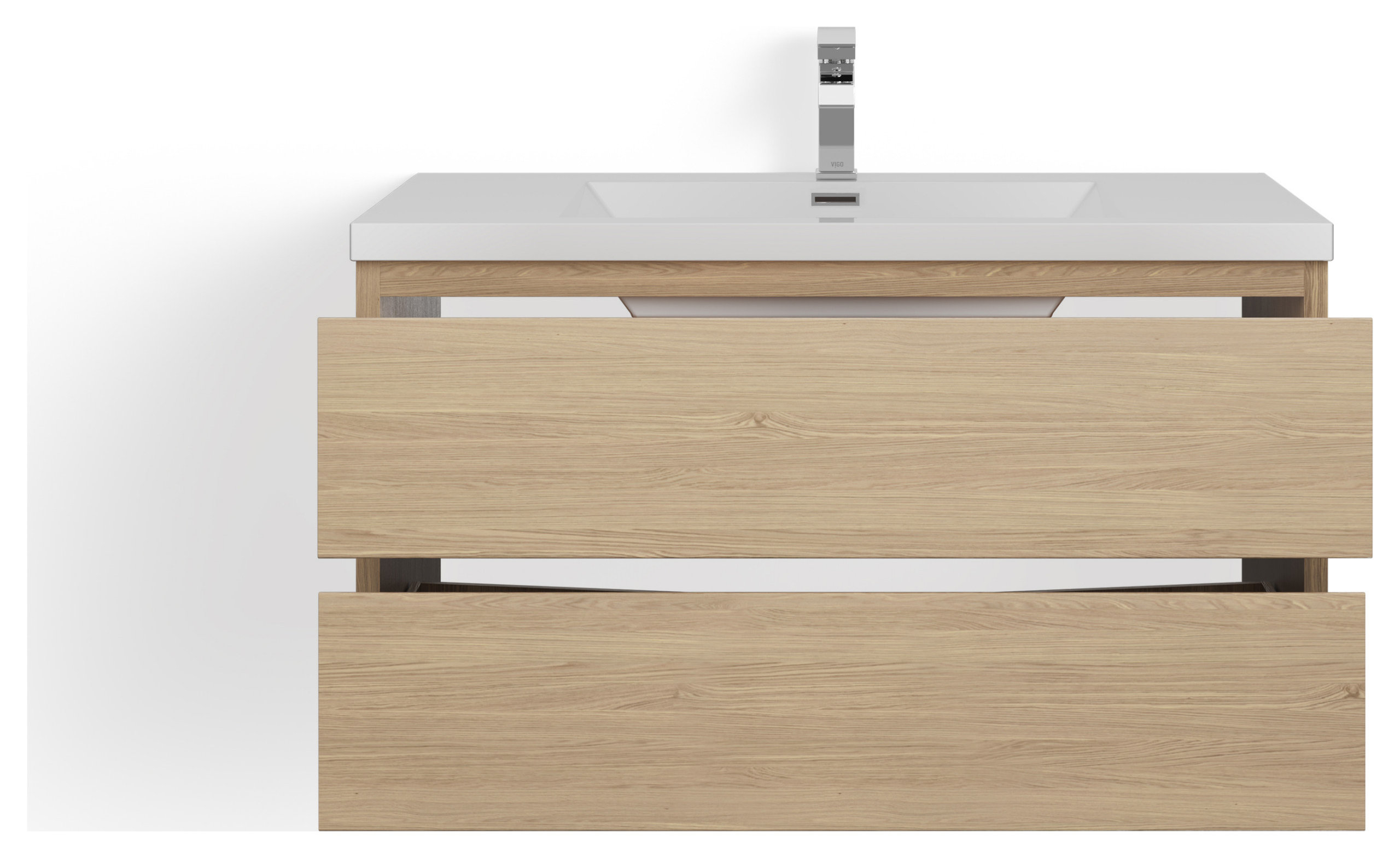 Beacon Bath Vanity, 42" - Modern - Bathroom Vanities And Sink Consoles ... throughout Beacon Bath Vanity, White Oak, 42", Single Sink, Wall Mount