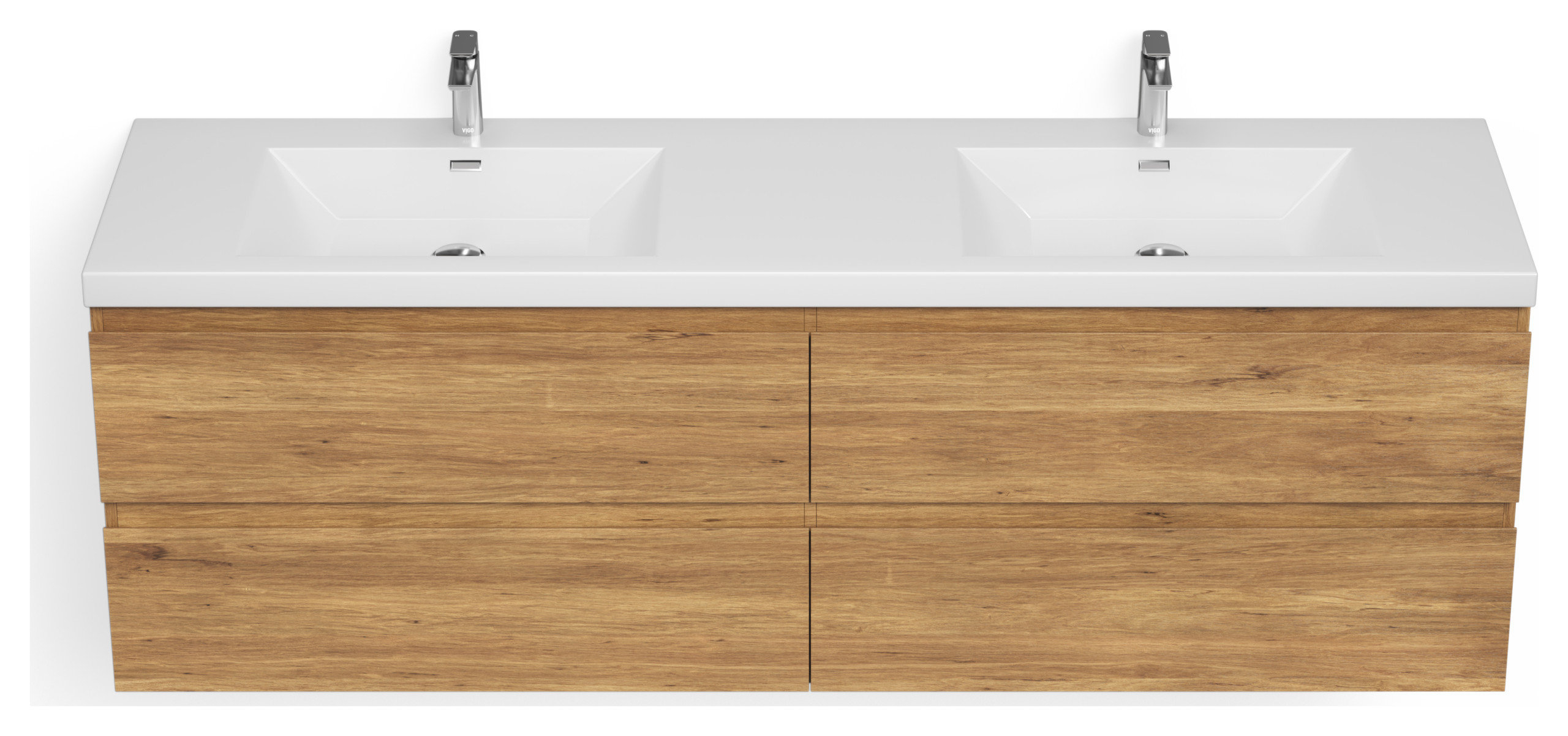 Beacon Bath Vanity, 72" - Modern - Bathroom Vanities And Sink Consoles ... for The Beacon Bathroom Vanity, Double Sink, 72”, Natural Oak, Wall Mounted