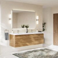 Beacon Bath Vanity, 72" - Modern - Bathroom Vanities And Sink Consoles ... with The Beacon Bathroom Vanity, Double Sink, 72”, Natural Oak, Wall Mounted