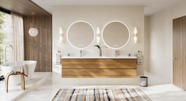 Beacon Bath Vanity, 84" - Modern - Bathroom Vanities And Sink Consoles ... within Unveiling the Design Possibilities of Your Beacon Bathroom Vanity