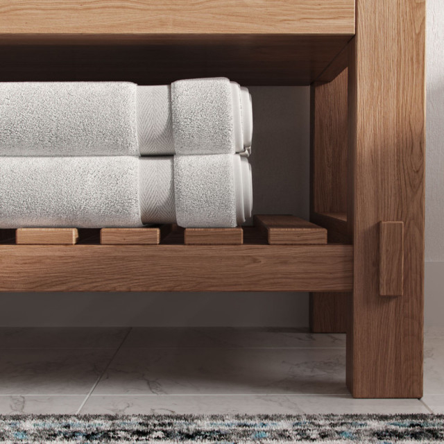 Bosque Bath Vanity, 30" - Transitional - Bathroom Vanities And Sink ... inside Bosque Bath Vanity, Driftwood, 30", Single Sink, Undermount, Freestanding