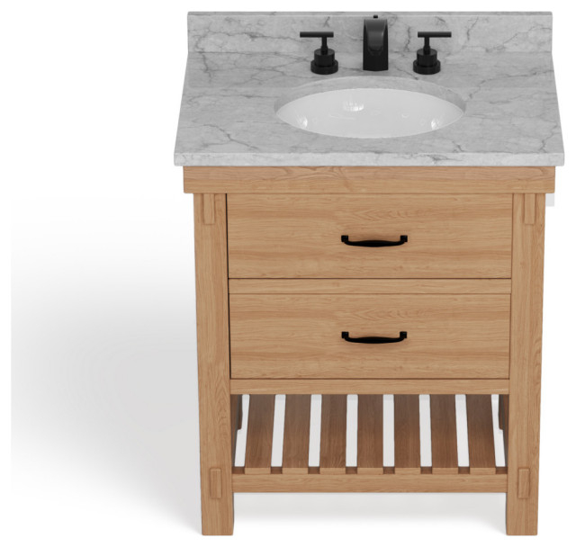 Bosque Bath Vanity, 30" - Transitional - Bathroom Vanities And Sink ... throughout Bosque Bath Vanity, Driftwood, 30", Single Sink, Undermount, Freestanding