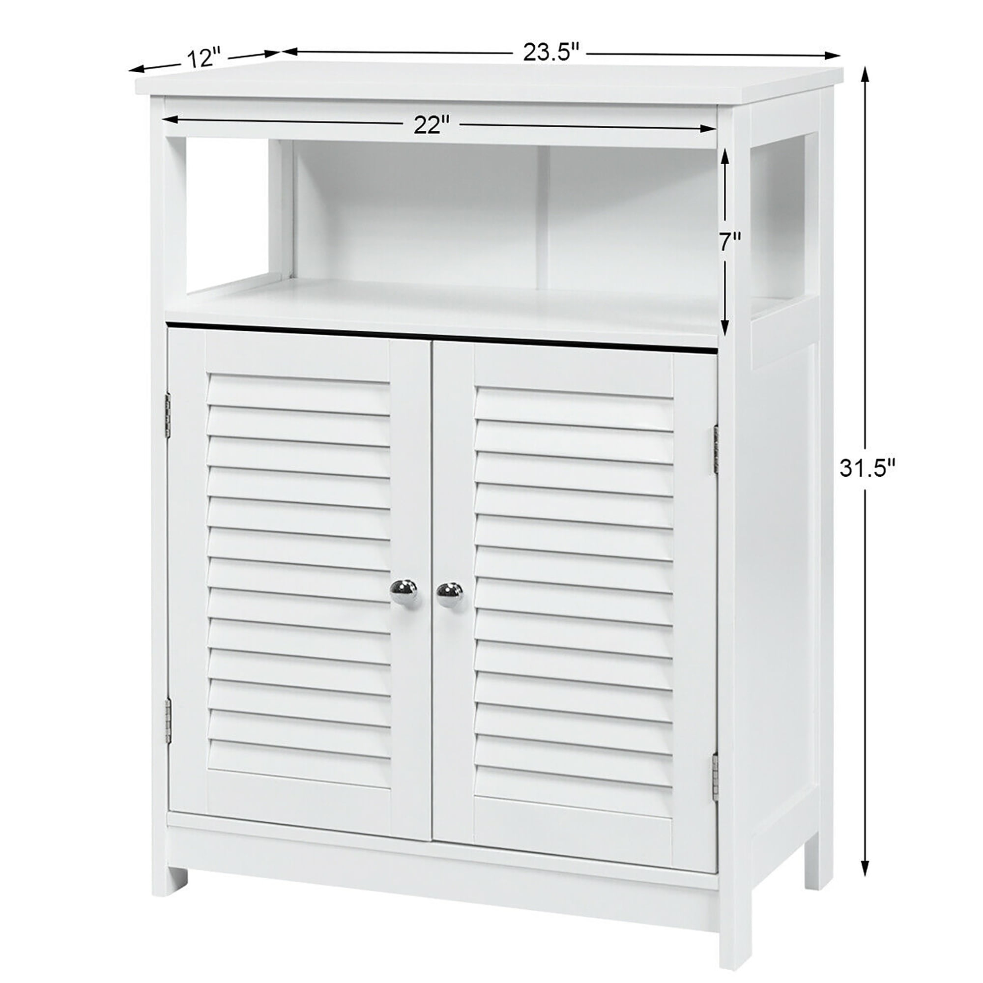 Buy Costway Bathroom Wood Storage Cabinet W/ Double Shutter Door Online ... pertaining to Costway Bathroom Wood Storage Cabinet W/ Double Shutter Door