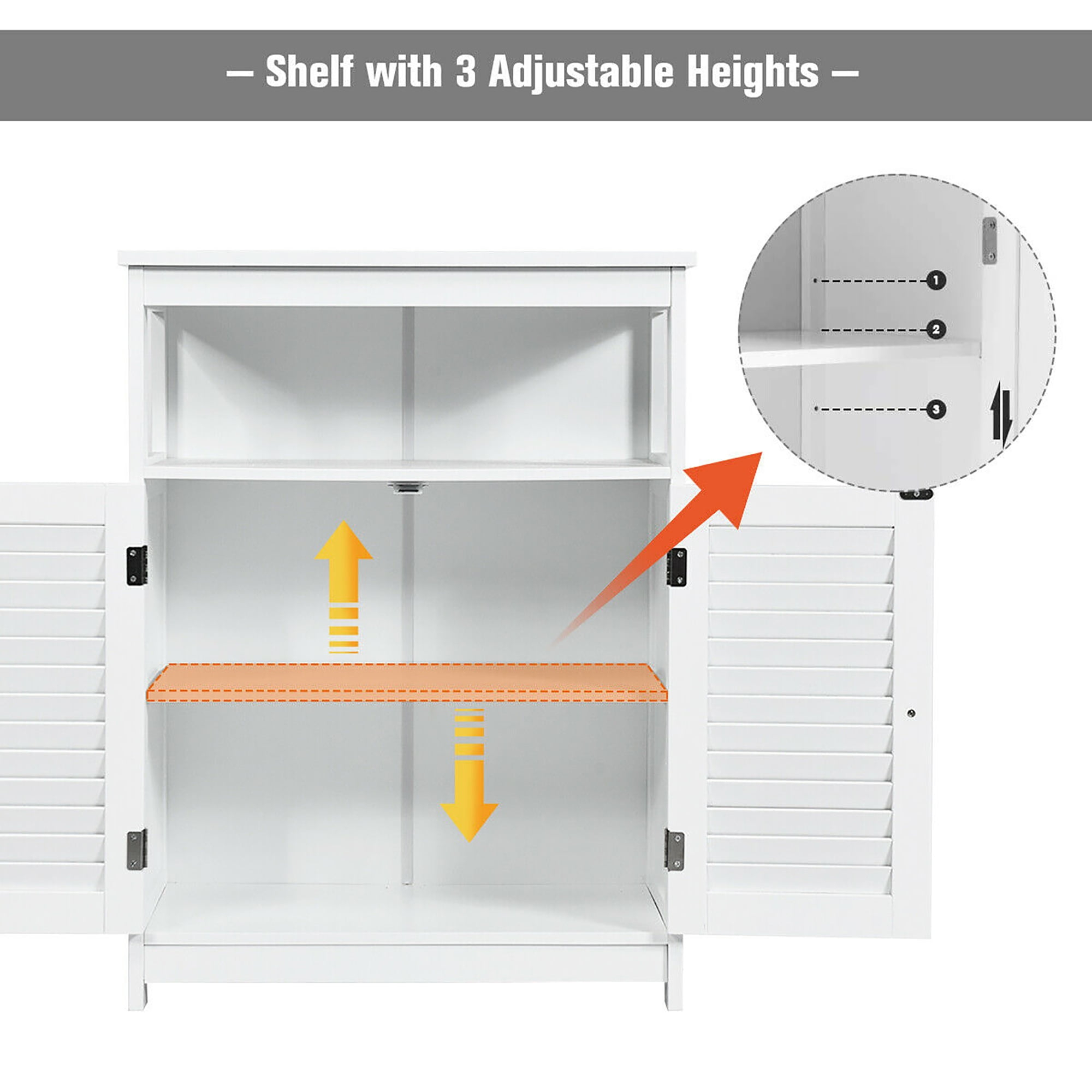 Buy Costway Bathroom Wood Storage Cabinet W/ Double Shutter Door Online ... with Costway Bathroom Wood Storage Cabinet W/ Double Shutter Door