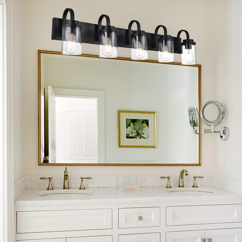 Buy Melucee 5 Lights Bathroom Light Fixtures Matte Black Finish, Modern ... with Lighting Design Principles How the Alden Fixture Enhances Your Space