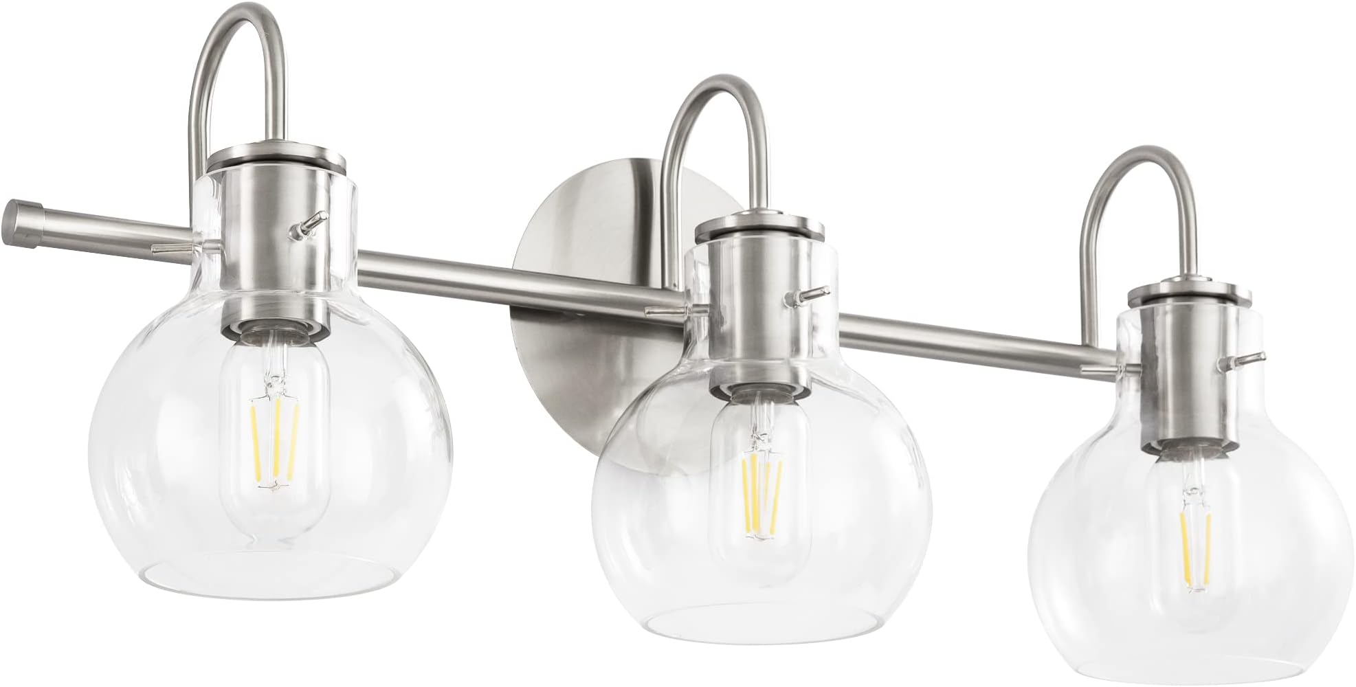 Bzzmmb Bathroom Vanity Light Brushed Nickel Crystal Vanity Lights Over ... intended for Alford 1 Light Bathroom Vanity Light, Polished Nickel