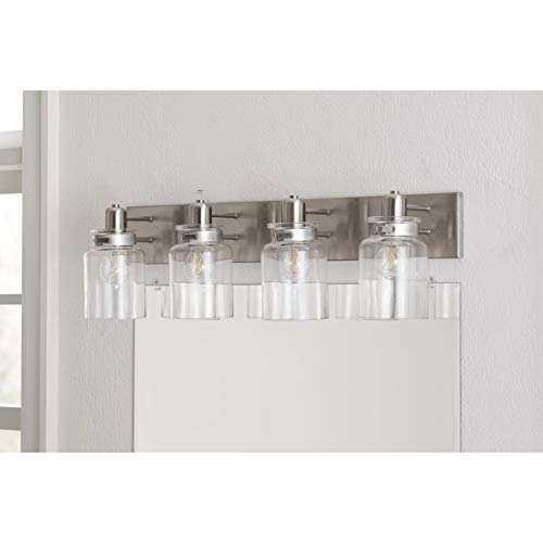 Calhoun Collection 4-Light Clear Glass Farmhouse Bath Vanity Light ... with Illuminating Your Space A Deep Dive into the Aiken 4-Light Vanity Light