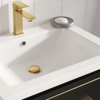 Celios Bathroom Vanity, 24" - Transitional - Bathroom Vanities And Sink ... inside Celios Bathroom Vanity, Black With Brass Trim, 24", Single Sink, Freestanding
