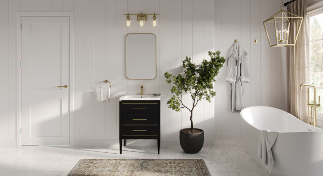 Celios Bathroom Vanity, 24" - Transitional - Bathroom Vanities And Sink ... throughout Creating a Luxurious Bathroom Oasis with a Black Vanity and Brass Details