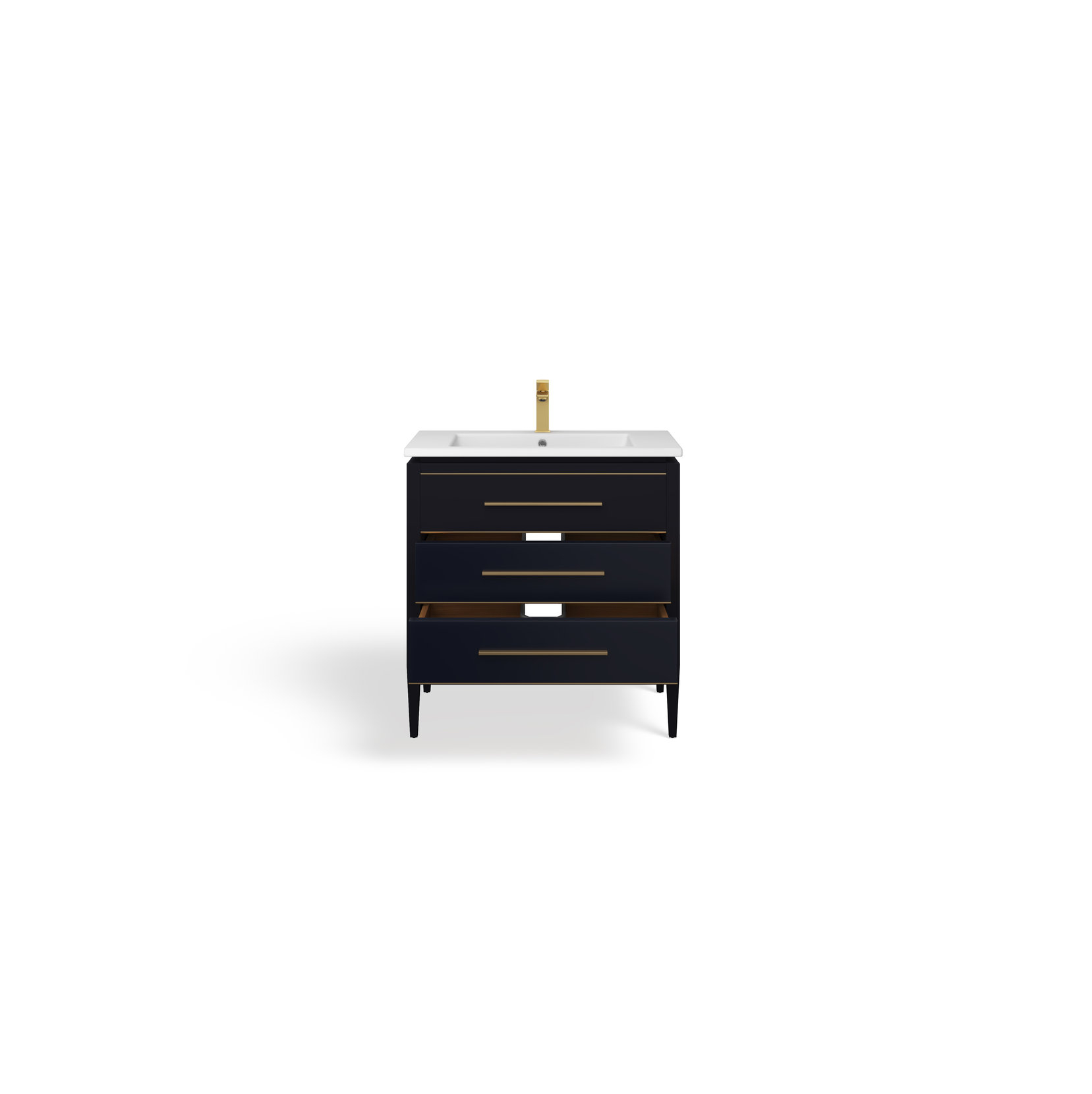 Celios Bathroom Vanity, 30" - Transitional - Bathroom Vanities And Sink ... intended for Celios Bathroom Vanity, Black With Brass Trim, 30", Single Sink, Freestanding