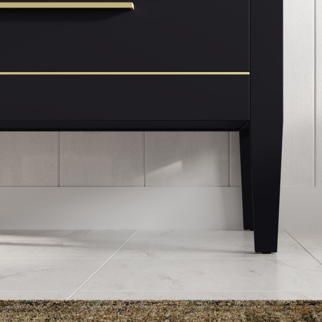 Celios Bathroom Vanity, 30" - Transitional - Bathroom Vanities And Sink ... intended for Celios Bathroom Vanity, Black With Brass Trim, 30", Single Sink, Freestanding