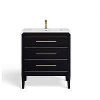 Celios Bathroom Vanity, 30" - Transitional - Bathroom Vanities And Sink ... with Achieving a Luxurious Bathroom Look with a Black and Brass Vanity