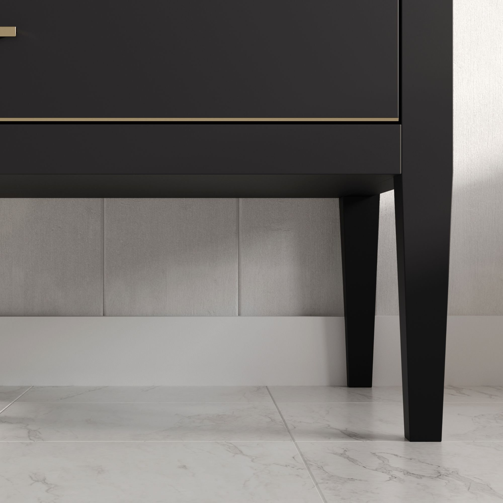 Celios Bathroom Vanity, 48" - Transitional - Bathroom Vanities And Sink ... for Celios Bathroom Vanity, Black With Brass Trim, 48", Single Sink, Freestanding